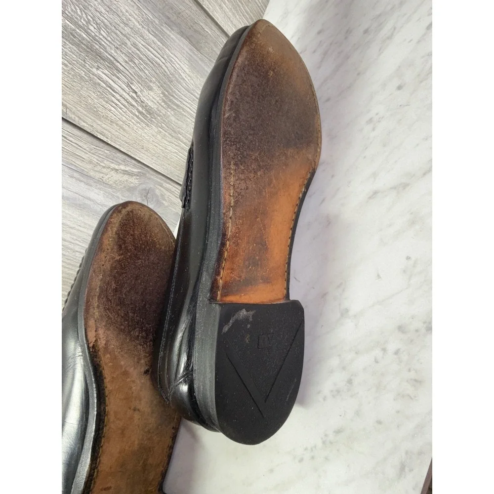 Allen Edmonds Randolph Mens 10.5 3E Black Leather Penny Loafers 42470 USA